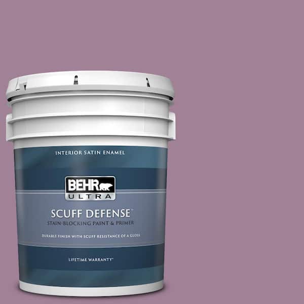 BEHR ULTRA 5 gal. #PMD-82 Violet Bouquet Extra Durable Satin Enamel Interior Paint & Primer