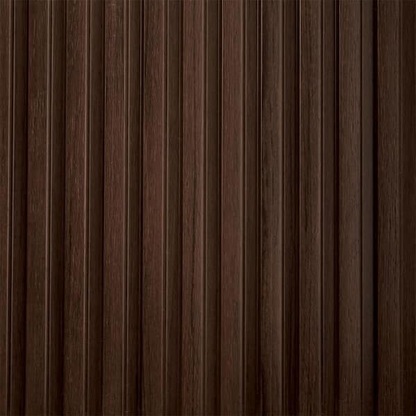 FROM PLAIN TO BEAUTIFUL IN HOURS Medium Slats 1/2 in. x 0.79 ft. x 9.3 ft. Teak Glue-Up Decorative Foam Wood Slat Walls (20-Pack) 147 sq. ft.