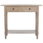 Rosemary 38 in. Vintage Gray Standard Rectangle Wood Console Table with Drawers