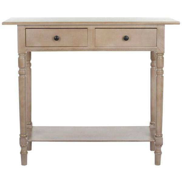SAFAVIEH Rosemary 38 in. 2-Drawer Rustic Gray Wood Console Table