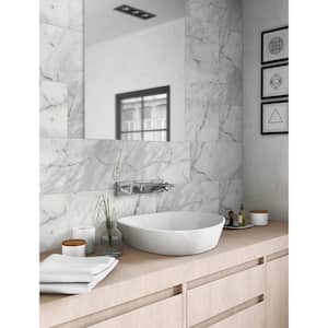 White 12 in. x 24 in. Honed Marble Subway Floor and Wall Tile (10 sq. ft./Case)