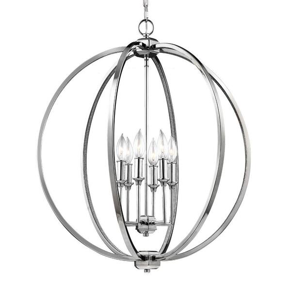 Generation Lighting Corinne 6-Light Polished Nickel Hanging Pendant