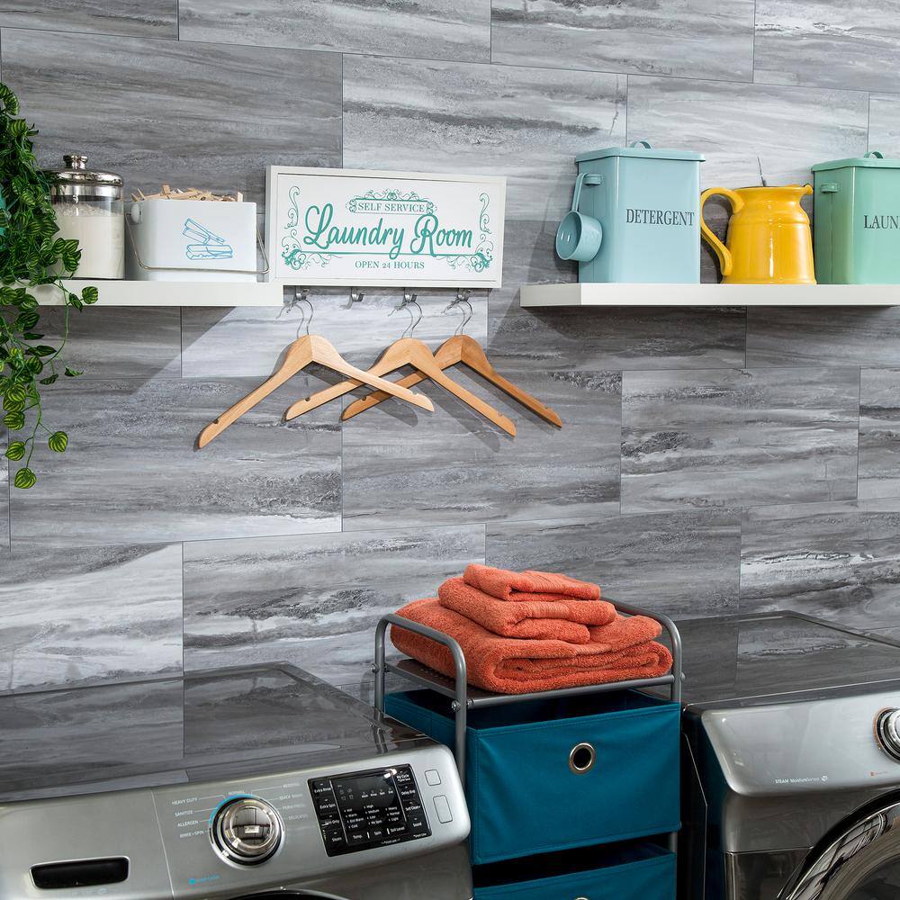 Hermitage Granite Gray Vinyl Interlocking Wall Tile Panels