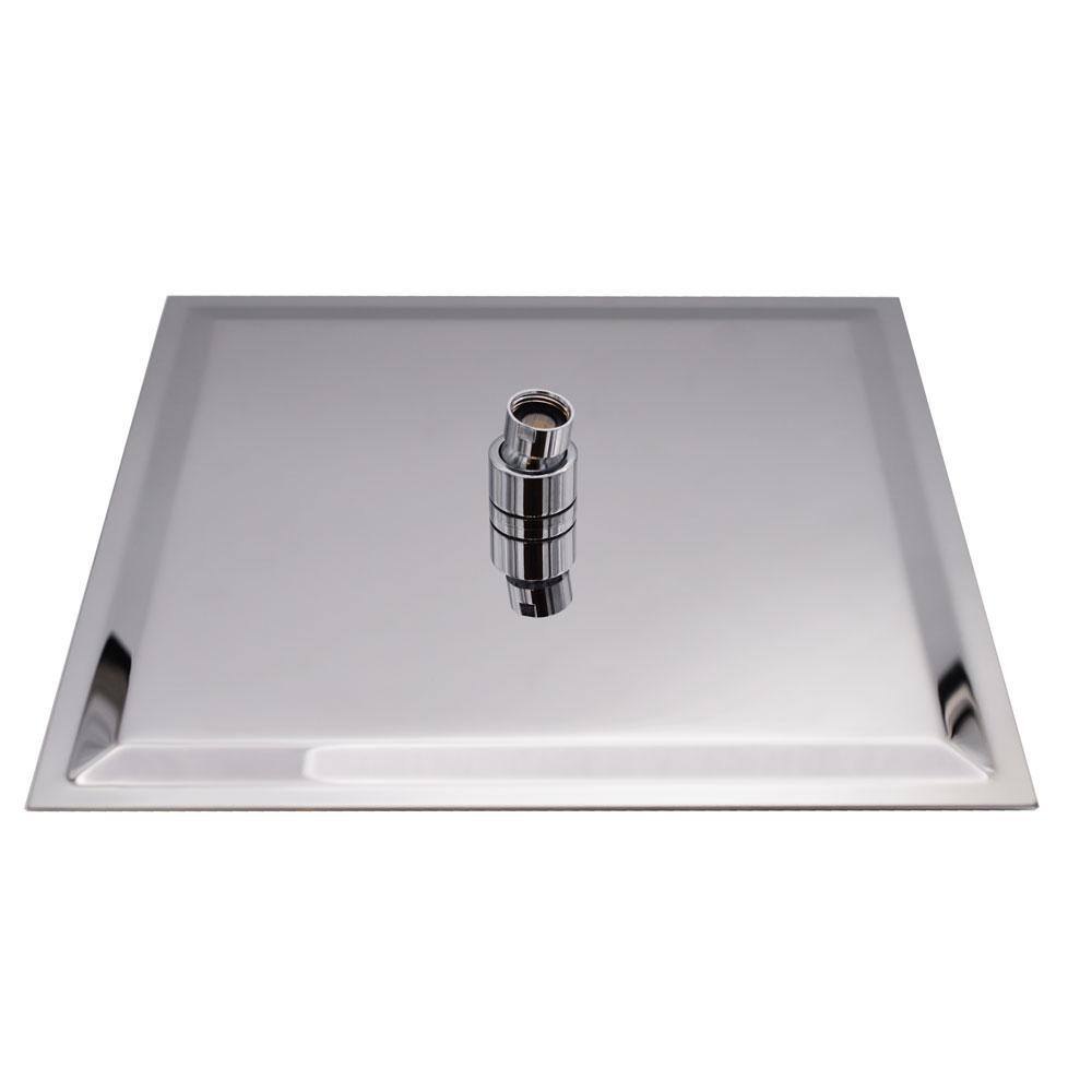 12" Square Chrome Rain Shower Head with Wall Mount