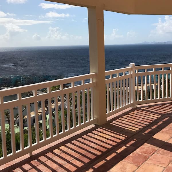 Weatherables Hallandale 3.5 ft. H x 8 ft. W Vinyl White Railing Kit