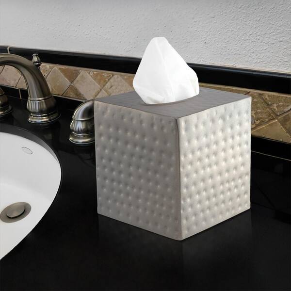 Monarch Abode Hand Hammered White Metal Facial Tissue Holder in the  Bathroom Accessories department at