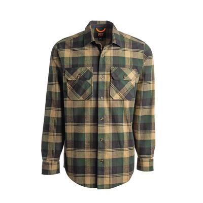 Woodfort Men's 2XL Forest Big Rock Canyon Plaid Heavy Weight Flannel Button Down Work Shirt