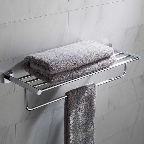 Roersa 5171-72.32 by WS Bath Collections, Wall Mounted Bathroom Shelf, Brushed  Stainless Steel, 31.5