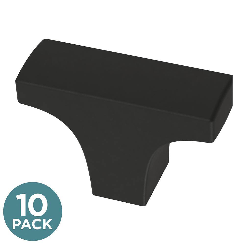 (10-Pack) Modern Track 1-21/32 in. (42 mm) Modern Matte Black T-Shaped Bar Cabinet Knobs price history on PriceWatchPro