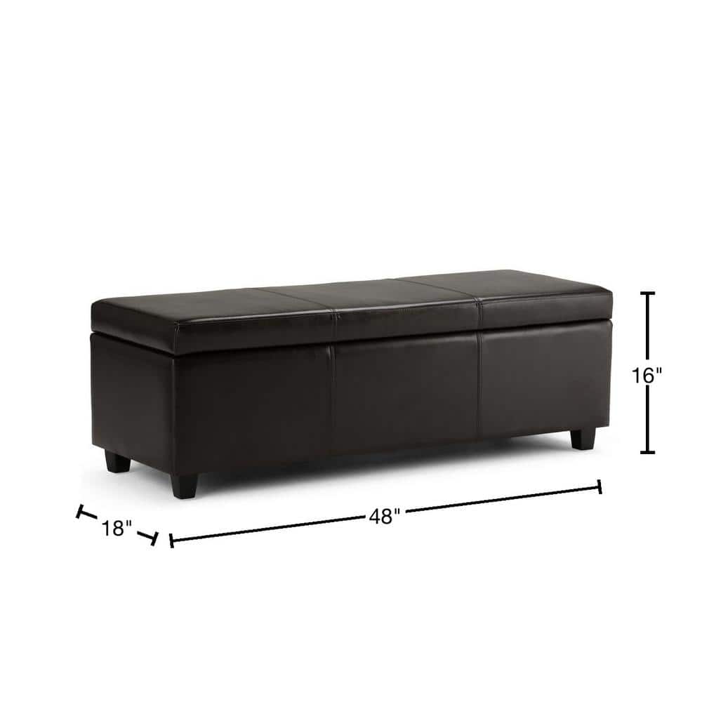 Avalon Tanner's Brown Large Rectangular Faux Leather Ottoman