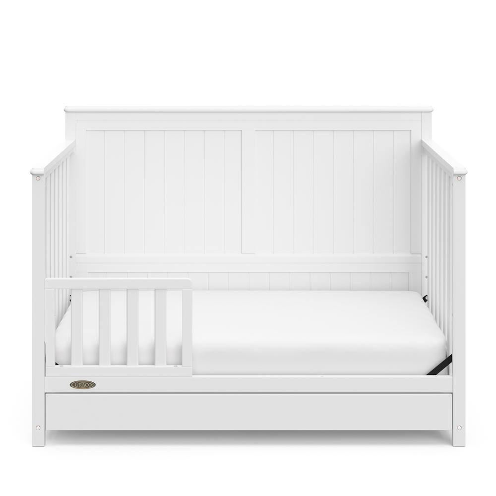 White 5-in-1 Convertible Crib with Storage Drawer