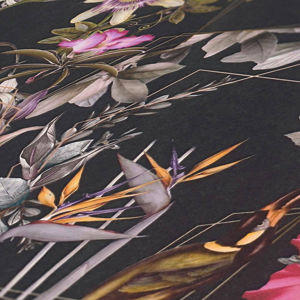 Hollis Navy Tropical Non-Woven Wallpaper Roll