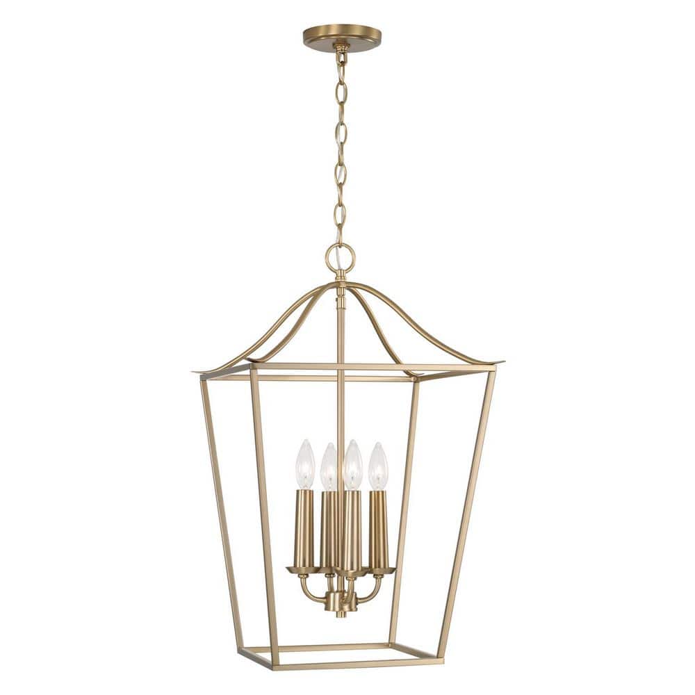 Grady 60-Watt 4-Light Matte Brass Foyer Pendant Lantern, No Bulbs Included price history on PriceWatchPro