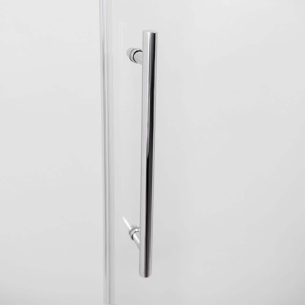 Tidy 60" x 78" Frameless Clear Glass Shower Door with Chrome Finish
