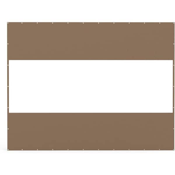 Brown 10'H x 13'W Heavy Duty Outdoor Clear Panel Curtain, 18 oz Waterproof PVC, Weather Resistant & Tearproof