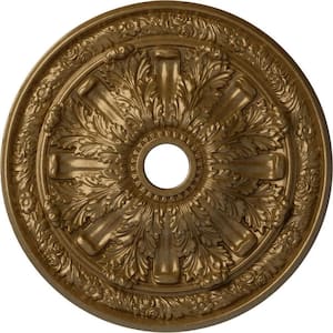 3-1/4 in. x 30 in. x 30 in. Polyurethane Flagstone Ceiling Medallion, Pale Gold