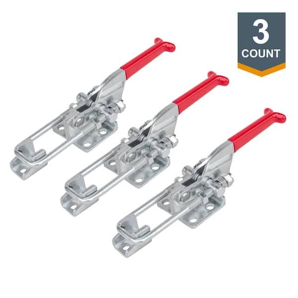 POWERTEC Heavy-Duty Adjustable Latch-Action U Bolt Toggle Clamp 431 - 700 lbs. Holding Capacity (4-Pack) 20307-P4