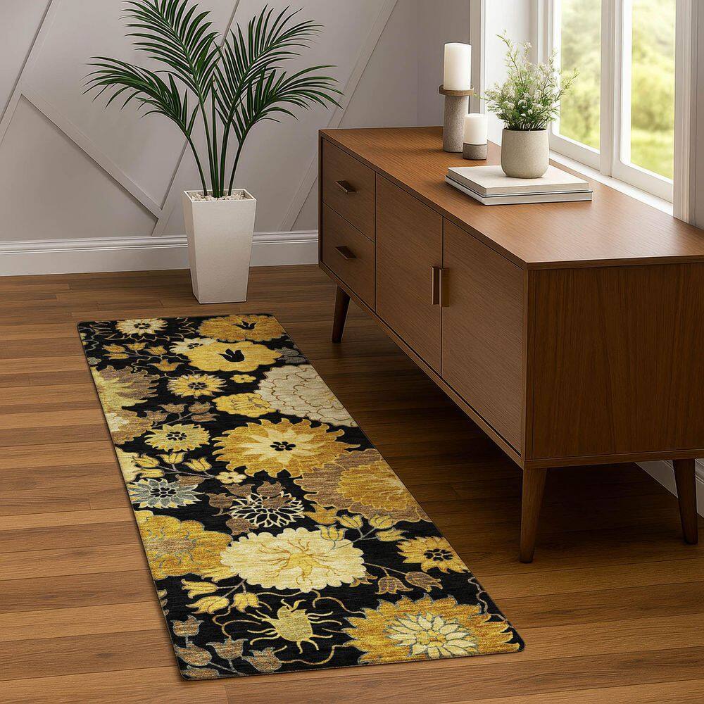 Chantille Machine Washable Indoor/Outdoor Abstract ACN2294 Black 2 ft. 3 in. x 7 ft. 6 in. Runner Rug price history on PriceWatchPro