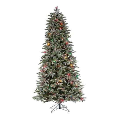 6.5 ft. H Flocked Mountain Pine with Power Pole