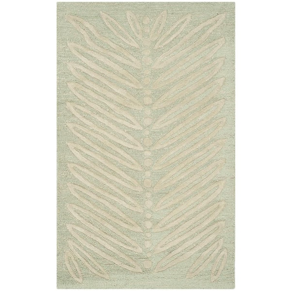 SAFAVIEH Martha Stewart Milk Pail Green Doormat 3 ft. x 4 ft. Chevron Area Rug