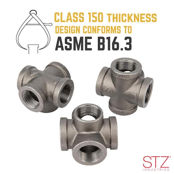 3/4 4-Way Cross Fitting Connector, Home TZH Malleable iron Pipe