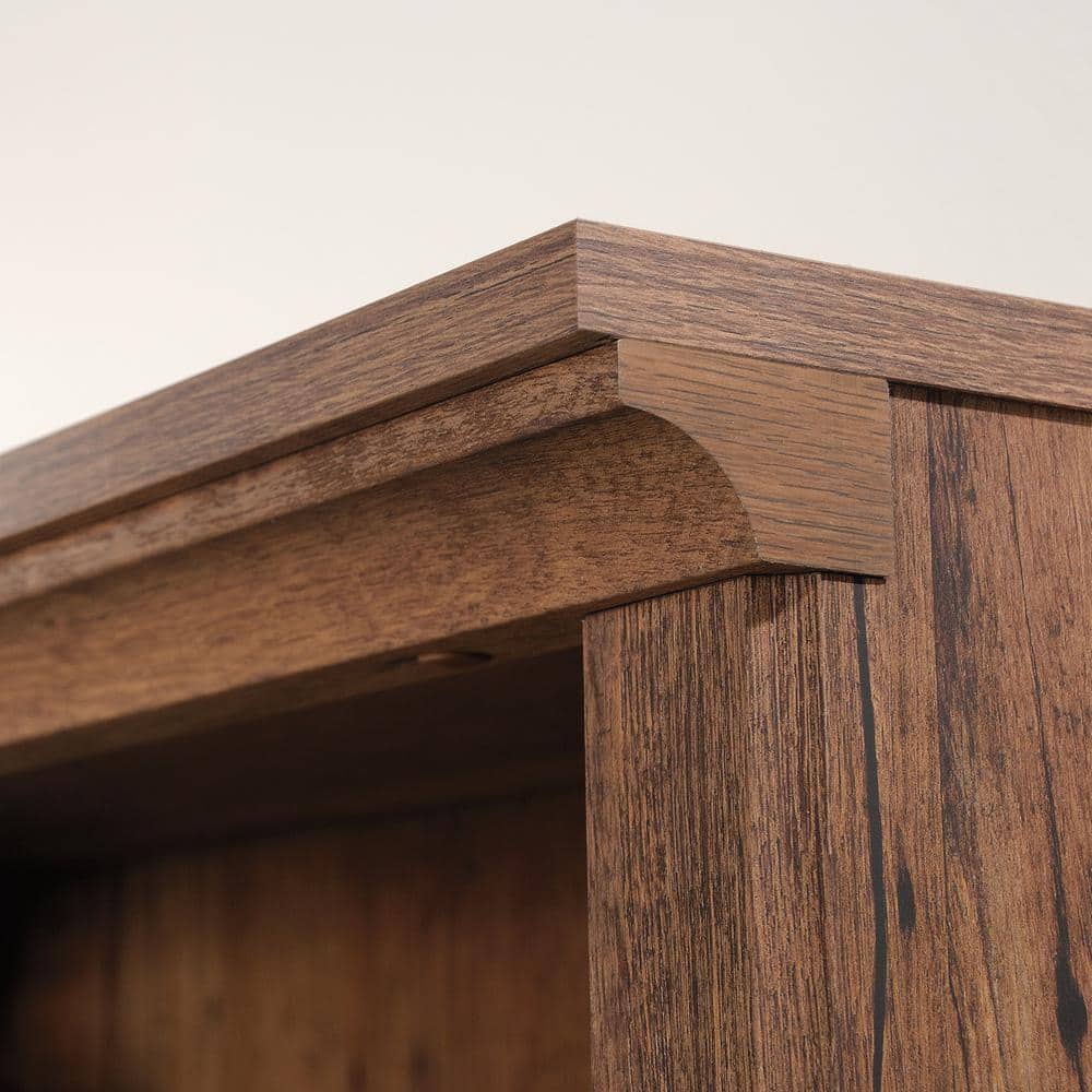 Vintage Oak Adjustable 5-Shelf Wooden Bookcase