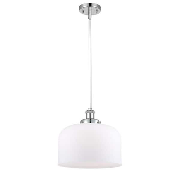Innovations Bell 60-Watt 1 Light Polished Chrome Shaded Mini Pendant Light with Frosted Glass Shade
