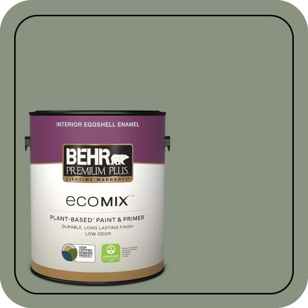 1 gal. #N390-5 Eucalyptus Wreath Eggshell Enamel EcoMix Plant-Based Interior Paint & Primer price history on PriceWatchPro