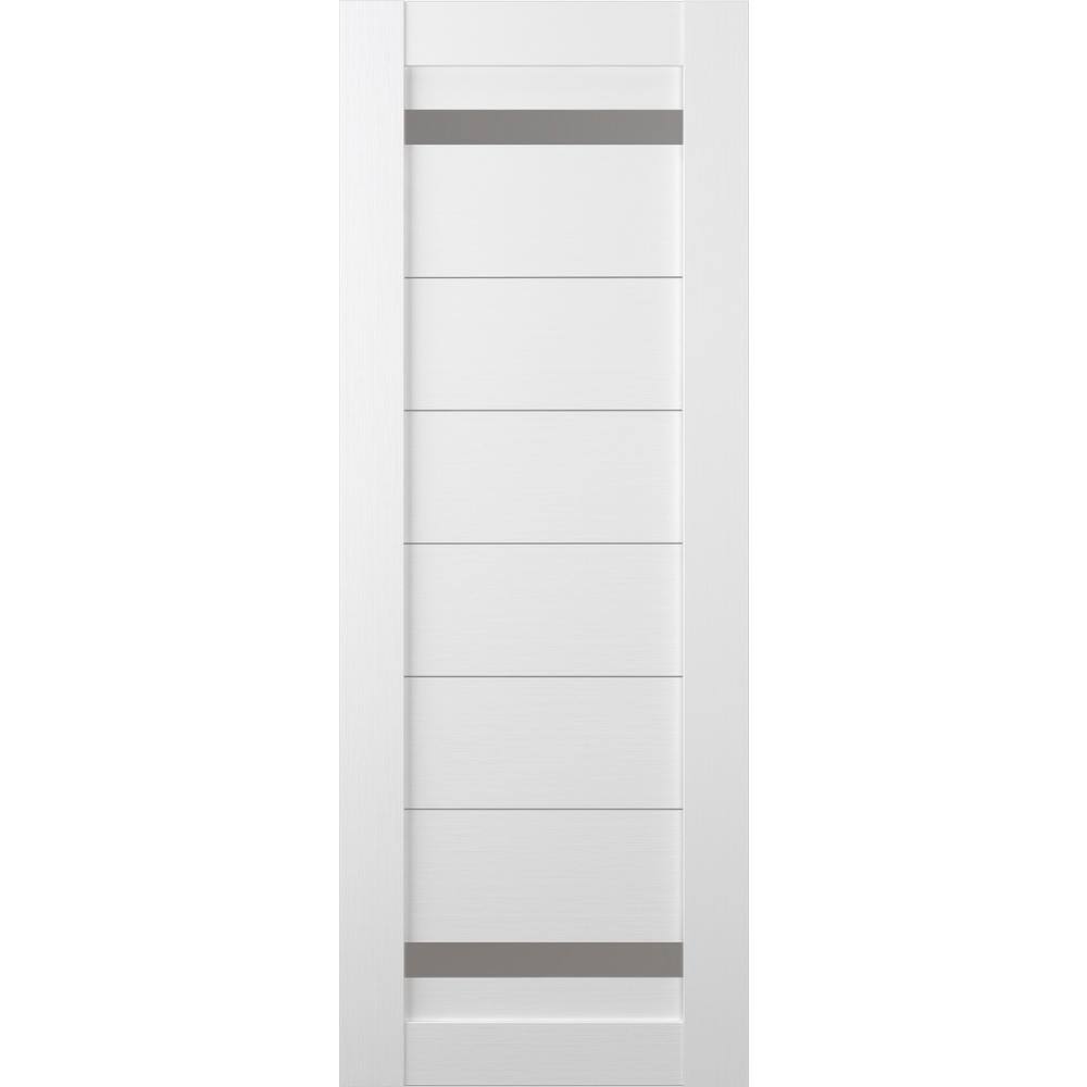 Perla 18 in. x 96 in. No Bore 2-Lite Frosted Glass Bianco Noble Solid Composite Core Wood Composite Interior Door Slab price history on PriceWatchPro