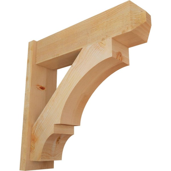 Ekena Millwork 8 in. x 30 in. x 30 in. Balboa Craftsman Rough Sawn Douglas Fir Outlooker