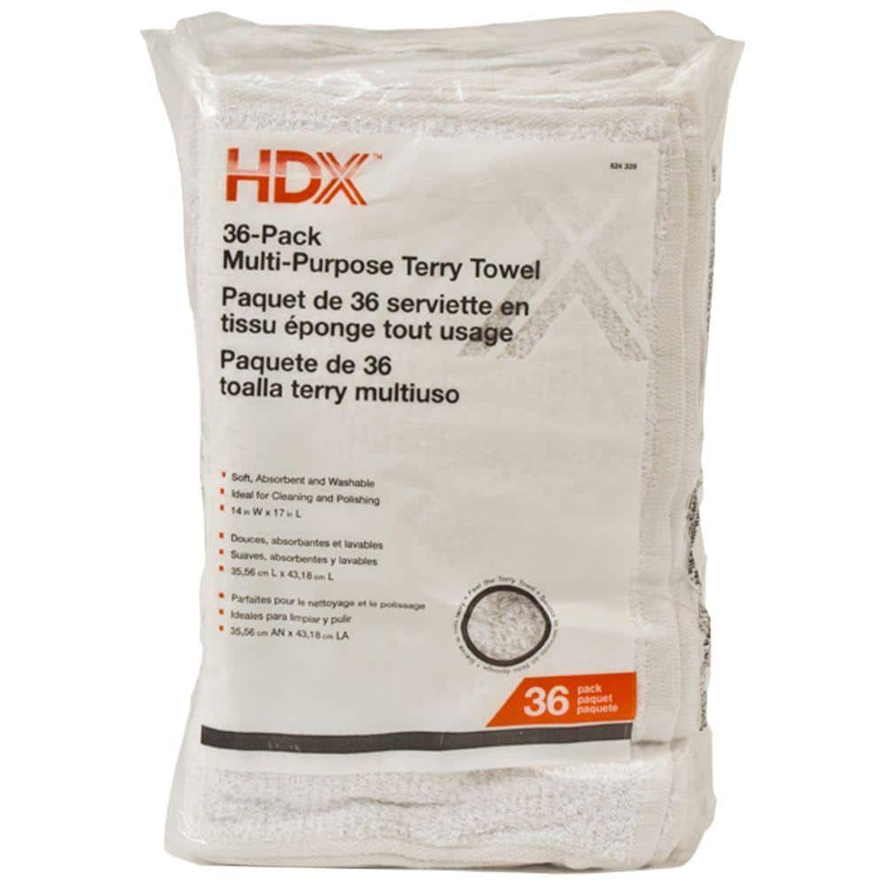 HDX 14 in. x 17 in. Multi-Purpose Terry Cloth (36-Pack) T-99635-HDX - The Home  Depot
