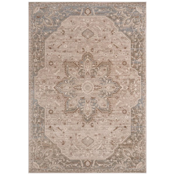 Solara 3 ft. x 5 ft. Ivory Medalion Area Rug