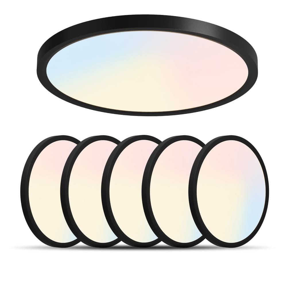 8.7 in 18W LED Flush Mount Ceiling Light 5 CCT Dimmable Modern Round Light Fixture for Bedroom Kitchen Hallway 6-Pack price history on PriceWatchPro
