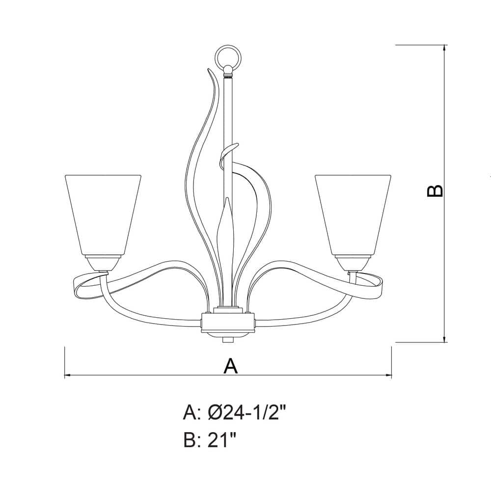 Cinta Oil Rubbed Bronze 5-Light Chandelier with Clear Seeded Glass