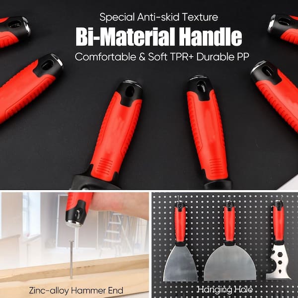 xinyoec 7-Piece Stainless Steel Drywall Tool Kit with Putty Knife