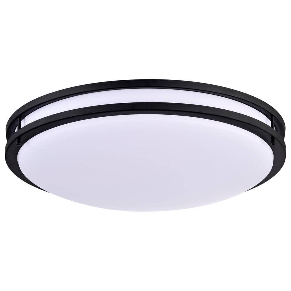 Nuvo Glamour LED 24-in Flush Mount Fixture Black Finish CCT Selectable