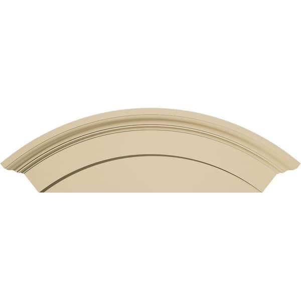 Ekena Millwork 32 in. W x 12 in. H x 2-3/4 in. P Arched Signature Urethane Pediment, Primed Tan