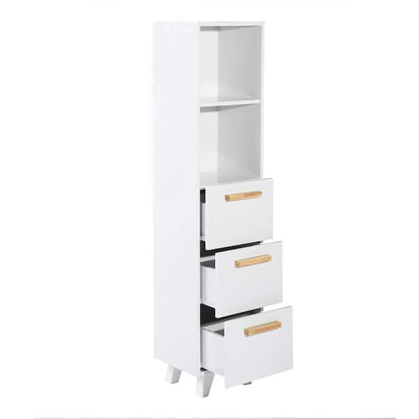 Unbranded 13.8 in. W x 11.9 in. D x 60 in. H Bathroom Linen Cabinet in White