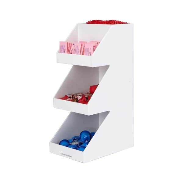 Mind Reader Acrylic 3-Tier Coffee / Tea Condiment Organizer - White