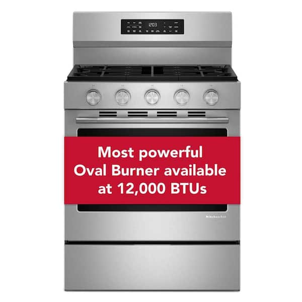 30 in. 5 Element Freestanding Gas Range in PrintShield Stainless Finish with Convection Cooking Modes