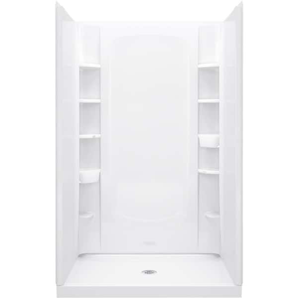 Sterling STORE+ 60 In. L X 30 In. W X 30 In. H 4-Piece Alcove Shower Kit With Direct To Stud Shower Wall And Shower Pan In White 72470126 0
