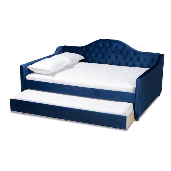 Baxton Studio Perry Royal Blue Full Trundle Daybed