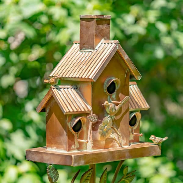 Zaer Ltd. International 75 in. Tall Copper Birdhouse Stake With Tall  Chimney Yardley ZR198098-CP - The Home Depot