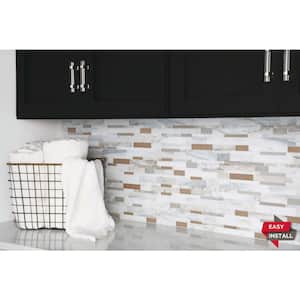 Xpress Mosaix Groutless Coastal Marble 14 in. x 10 in. Stone and Porcelain Random Linear Mosaic Tile (8.4 sq. ft./case)