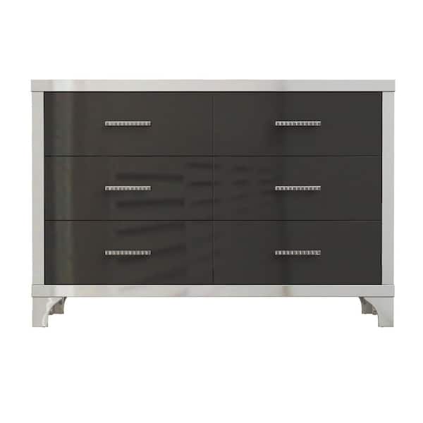 Boosicavelly Black 6-Drawers 47.2 in. Dresser without Mirror