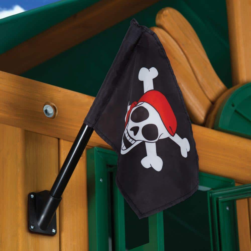 Black Pirate Flag Kit with Skull and Crossbones Graphic