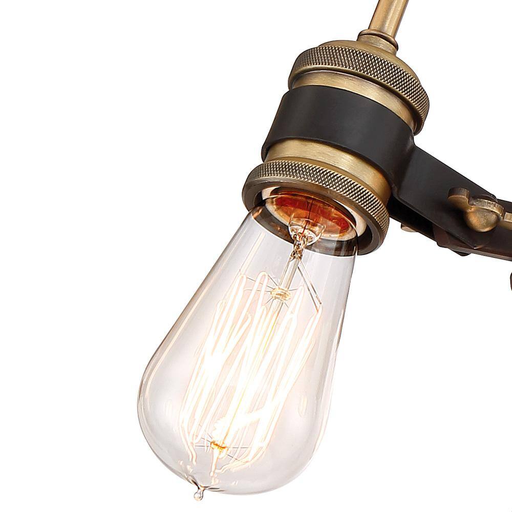 Miles Vintage Bronze 3-Light Industrial Ceiling Light