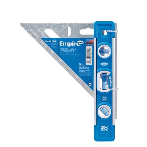 Empire - 9 in. Torpedo Level and 7 in. Aluminum Rafter Square Combo (2-Piece)