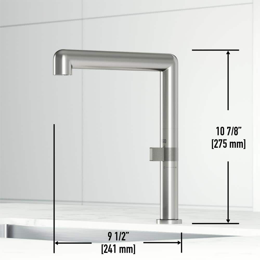 Stainless Steel Single Handle Kitchen Bar Faucet with Knurled Dial
