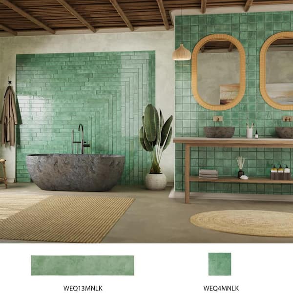 Merola Tile Menorca Lake 4 in. x 4 in. Ceramic Wall Tile (6.6 sq